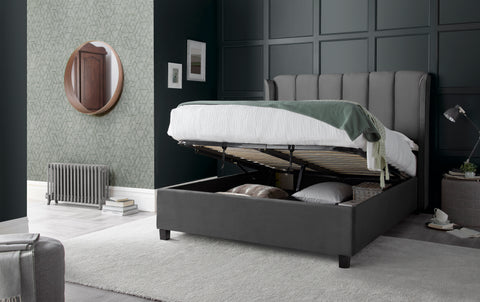 Aurora Velvet Ottoman Bed