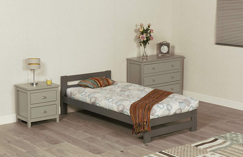4'6 XIAMEN BED GREY  (1 BOX)