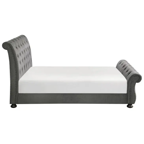 Santafe Linen Fabric Bed Grey