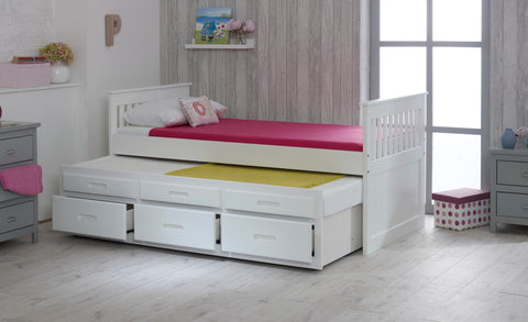 3' CAPTAINS BED +  UNDERBED WHITE( 3 BOXES )