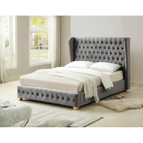 Anderton Velvet Bed Silver