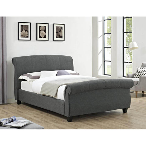 Arabella Linen Fabric Bed Grey