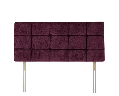 Chenille Maurice Aubergine Pearl Headboard
