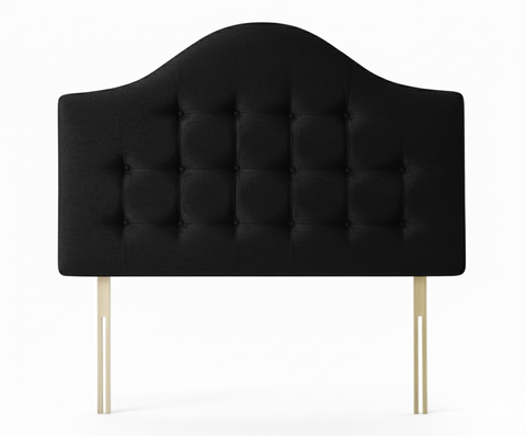 Naples Velvet Black Victor Headboard