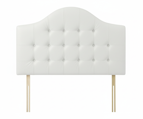 Faux Leather Malaga White Victor Headboard