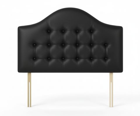 Faux Leather Malaga Black Victor Headboard