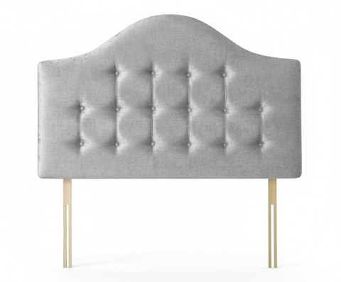 Naples Velvet Silver Victor Headboard