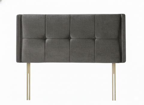 Naples Velvet Seal Grey Luxor Headboard