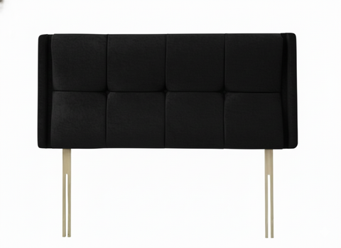 Naples Velvet Black Luxor Headboard