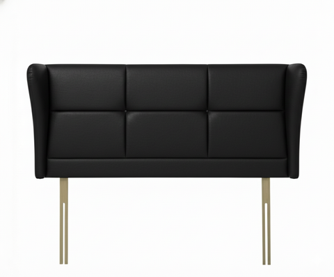 Faux Leather Malaga Black Luxor Headboard