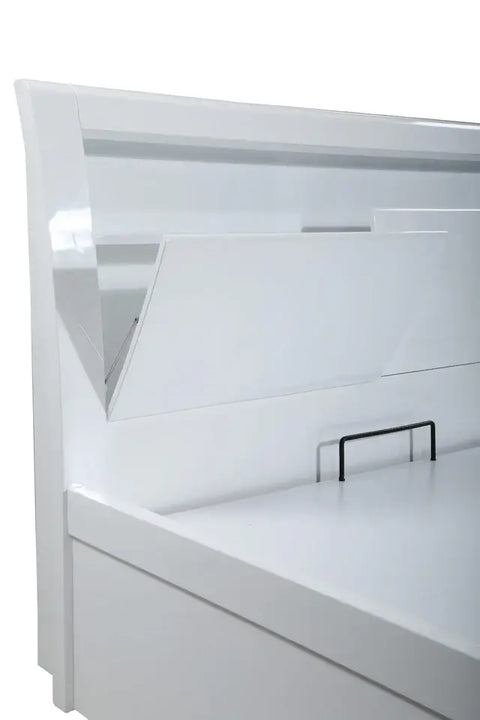 Tanya Storage High Gloss Bed White