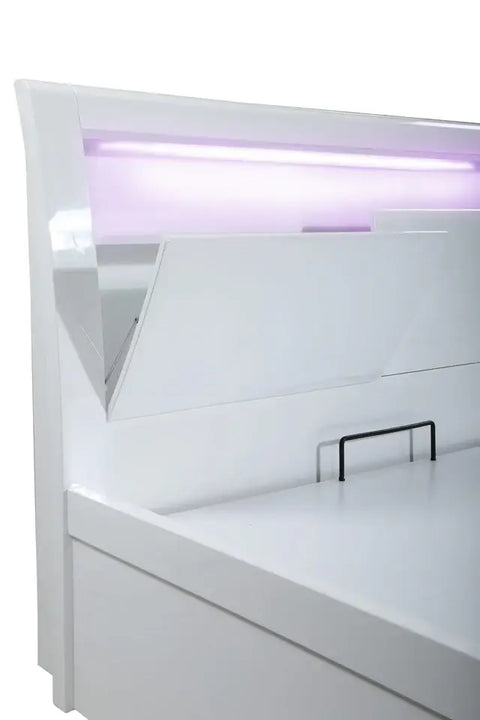 Tanya Storage High Gloss Bed White