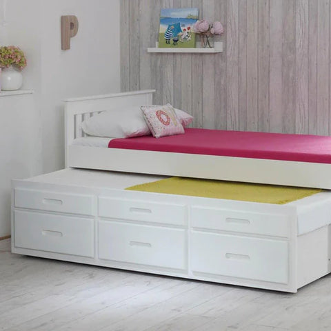 CAPTAINS BED +  UNDERBED WHITE( 3 BOXES )