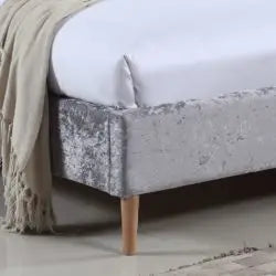 Mahala Crushed Velvet Bed Silver