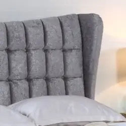 Mahala Crushed Velvet Bed Silver