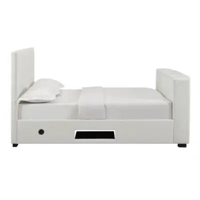 Marbella PVC TV Bed White Side View