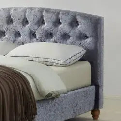 Millbrook Crushed Velvet Bed Silver