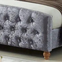 Millbrook Crushed Velvet Bed Silver