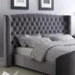 Oregon Velvet Bed Silver