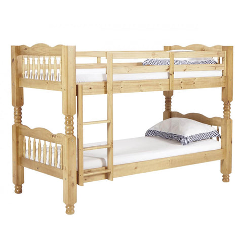 Trieste Chunky Pine Bunk Bed Light