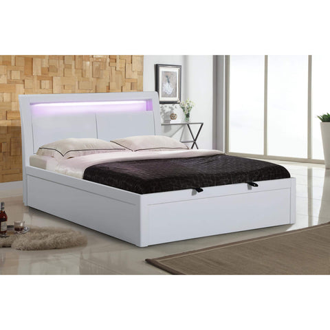 Tanya Storage High Gloss Bed White