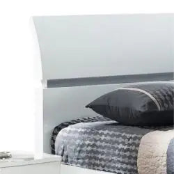 Widney White High Gloss Bed with 4 Drawers