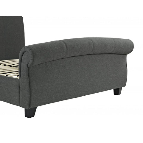 Arabella Linen Fabric Bed Grey