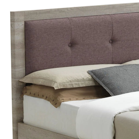 Belvoir Bed Grey Oak & Mocca Fabric