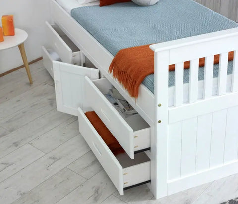 CAPTAINS STORAGE BED WHITE ( 3 BOX'S )