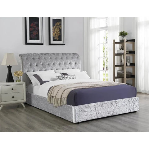 Casablanca Storage Crushed Velvet Bed Grey