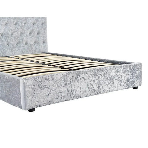 Casablanca Storage Crushed Velvet Bed Grey