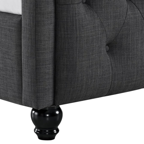 Daytona Linen Fabric Bed Grey