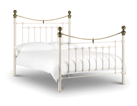 Elizabeth Bed White & Antique Brass