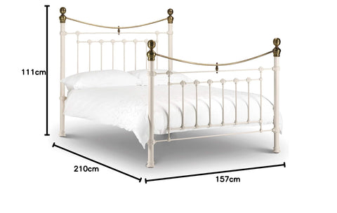 Elizabeth Bed White & Antique Brass