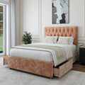 Mink Chenille Maurice Divan Bed in a bedroom setting