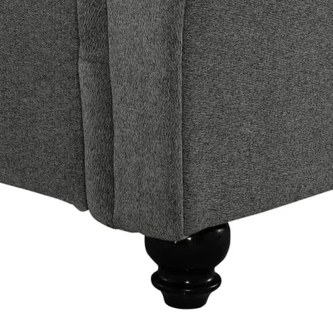 Santafe Linen Fabric Bed Grey