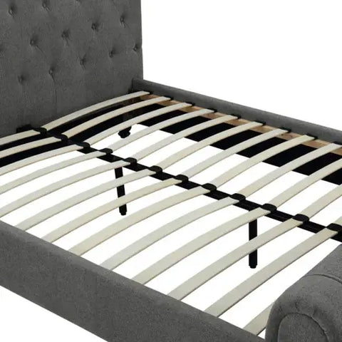 Santafe Linen Fabric Bed Grey