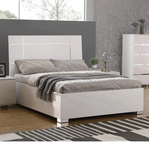Helsinki High Gloss Bed White